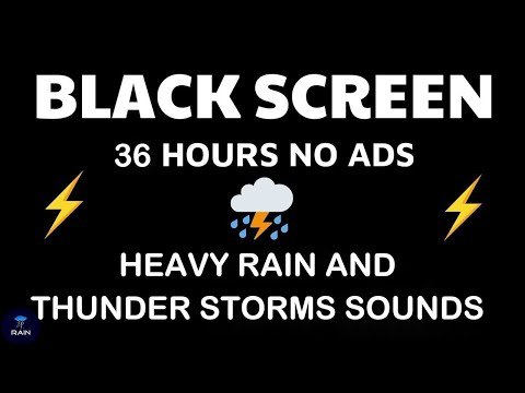 🔴 Heavy Rain and Thunder Sounds for Sleeping – Black Screen | Perfect Thunderstorm for Rest, Live