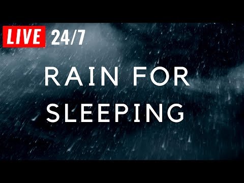 🔴 Rain Sounds for Sleeping with BLACK SCREEN – Sleep FAST with Heavy Rain
